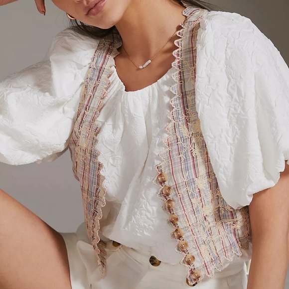 NWOTS ANTHROPOLOGIE PLAID BUTTON - FRONT VEST (14) - Picture 2 of 6